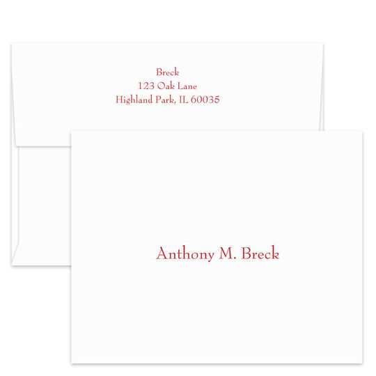 Fine Linen Folded Note Cards  - Raised Ink